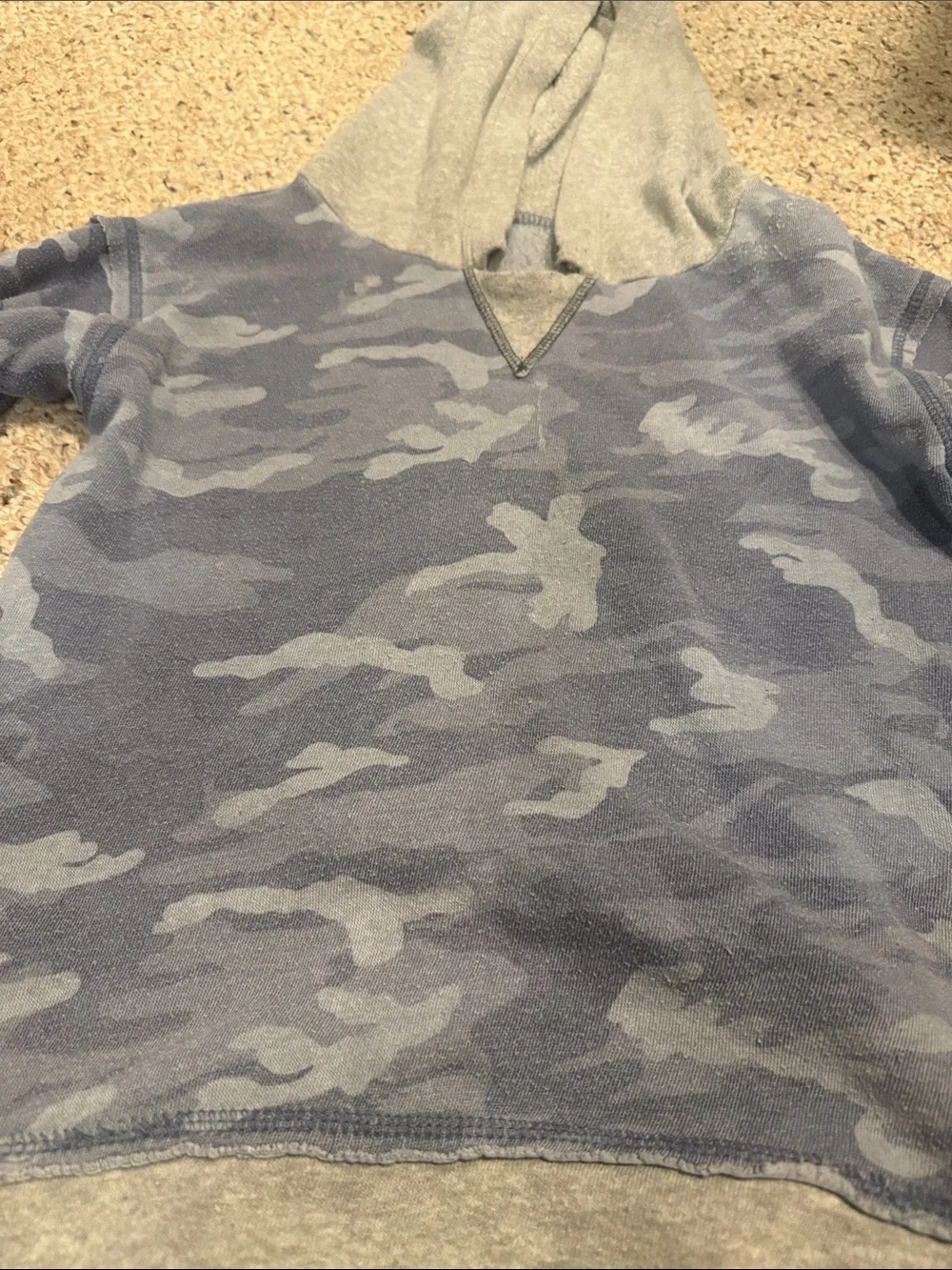 Vintage Havana Kids Hooded Pajama Set in Grey Blue Camo